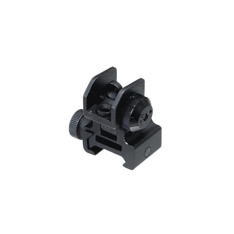 UTG Flip-up Rear Sight w/Windage Adj & Dual Aiming Apertures