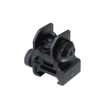 UTG Flip-up Rear Sight w/Windage Adj & Dual Aiming Apertures